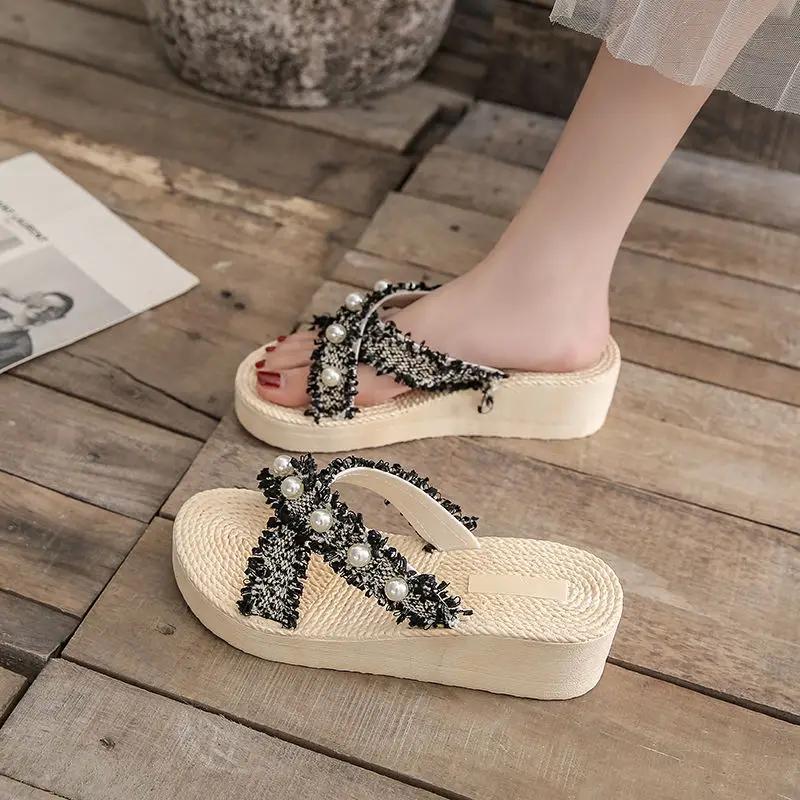 Женские тапочки Удобная обувь для женщин Шлепанцы Шлепанцы Босоножки на танкетке Стильные элегантные и модные Повседневные Нормальные