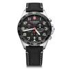 Watch FIELDFORCE CHRONO Stainless Steel Case Black Dial Black Leather Strap Gift 241852 [Victorinox] (316L) [