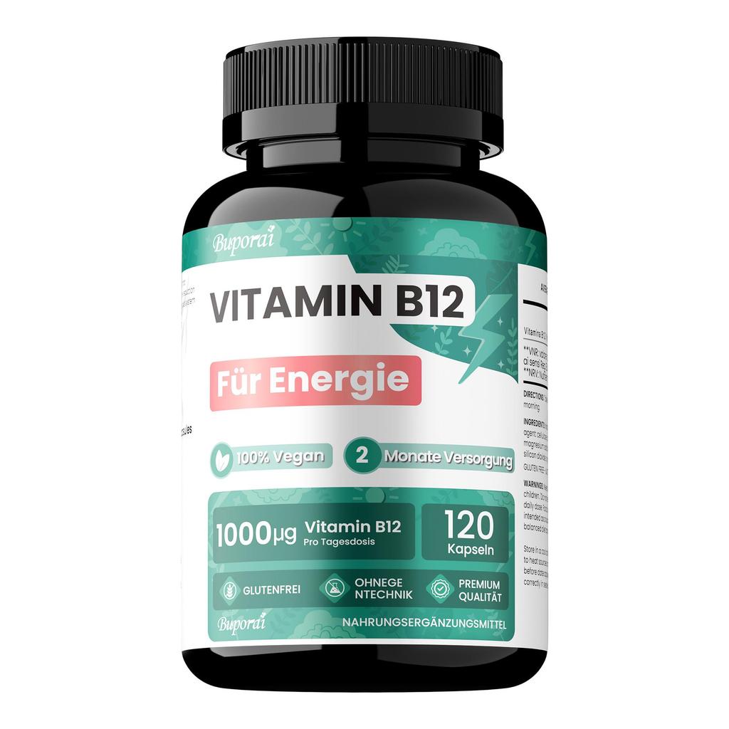 Vitamin B12 1000mcg Vegan, B12 Vitamin for Energy, Fatigue, Immune System, Vit B12 Gluten Free and GMO, Vitamin B12 Certified Pure Cyanocobalamin