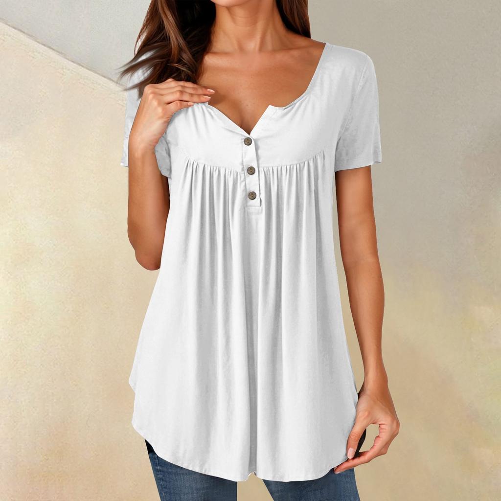 Женские туники, топы, нарядные, повседневные, летние, рубашки с коротким рукавом, свободный крой, плиссированный топ в стиле бохо
