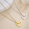 Colgante De Corazón De Amor Hueco Collar De Acero Inoxidable Tres Modelos Joyería Minimalista Para El Día De San Valentín