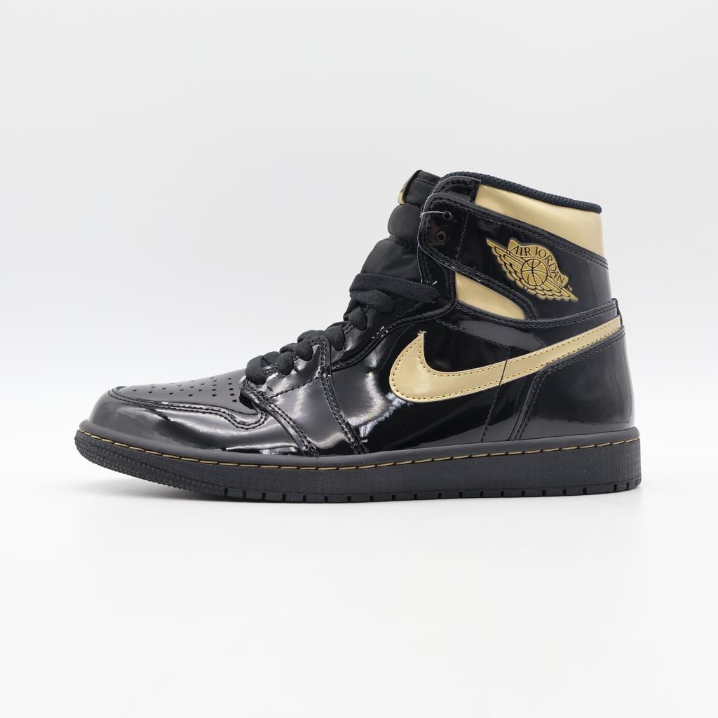 555088-032 Nike Air Jordan 1 Retro High OG Черный Металлик Золотой Лакированный (Мужской)