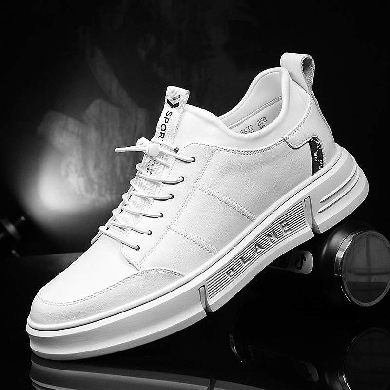 New Genuine Leather Elevator Shoes Men Sneakers Height Shoes Height Increase Shoes Tall Shoes Insole 5CM Sports Shoe