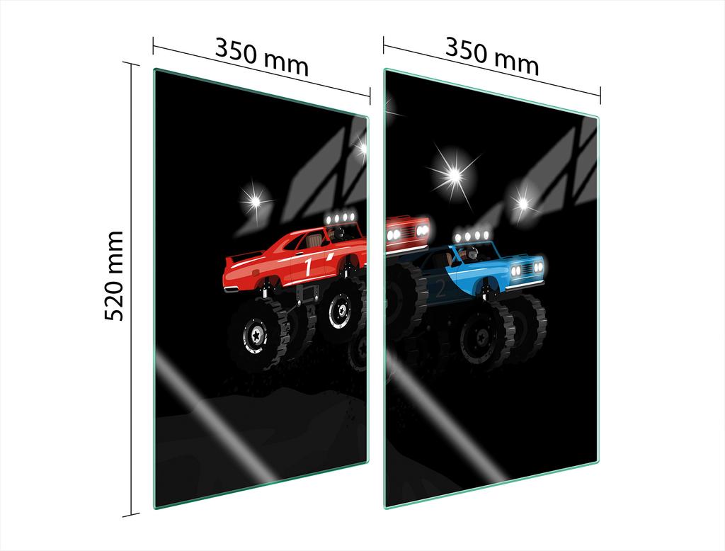 СТЕКЛЯННАЯ ЗАЩИТНАЯ ПАНЕЛЬ ДЛЯ КУХНИ 2x35x52 АВТО