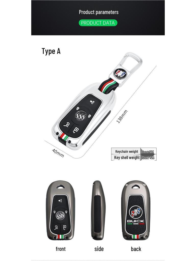Buick Key Case for LaCrosse, GL8, Regal, Verano, Encore GX, Envision Pro, Excelle 6