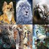 5D DIY Full Drill Round Diamond Painting Animals Diamond Embroidery Accessories Cross Stitch
