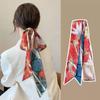 Ribbon Long Strip Silk Scarf Headband Retro Woman Headdress 2024 Printing Tied Hair Turban