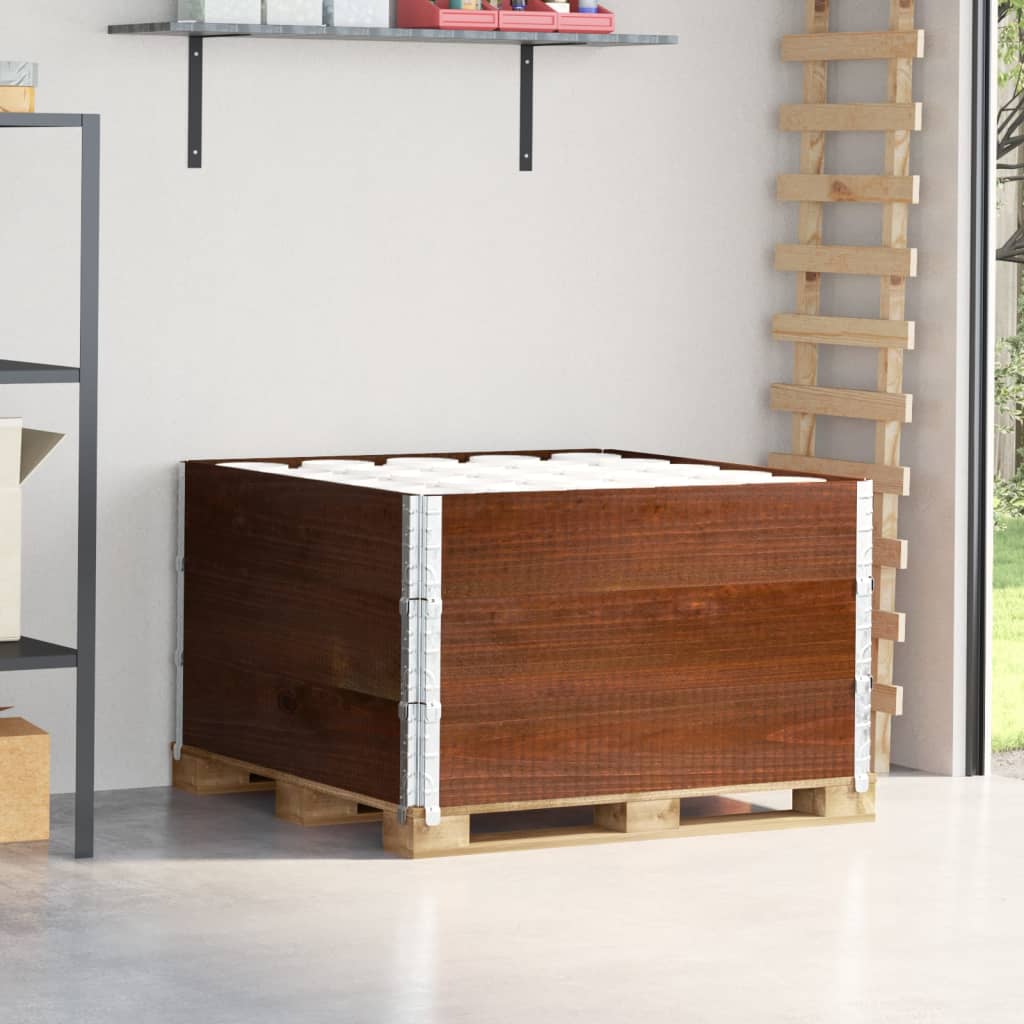 Pallet Top Frame Set 3 pcs Brown 100x100 cm Solid Pine Wood