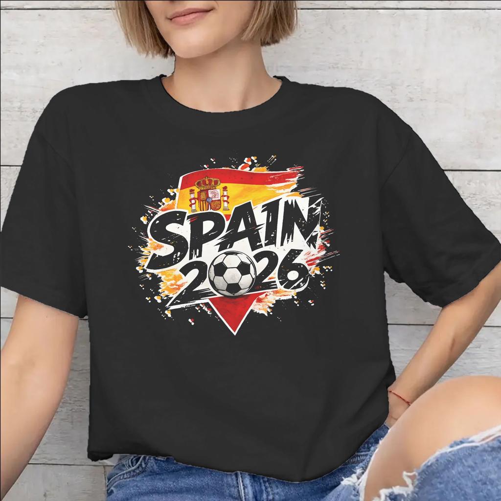 Unisex Unisex Graphic Spain Football 2026 Tee T Shirt Pure Cotton Tshirts Clothing