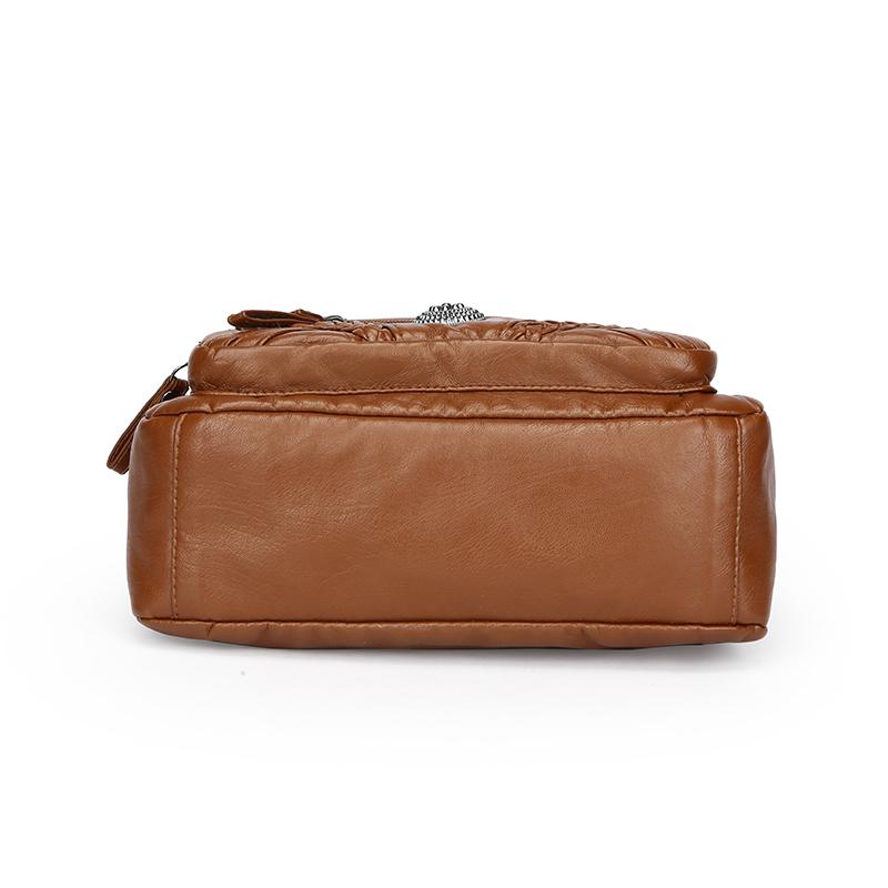 Сумка через плечо большой емкости из мягкой кожи, многослойная сумка через плечо для женщин среднего и пожилого возраста