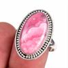Natural Rhodochrosite Gemstone 925 Solid Sterling Silver Jewelry Ring S.8.5 J5q49
