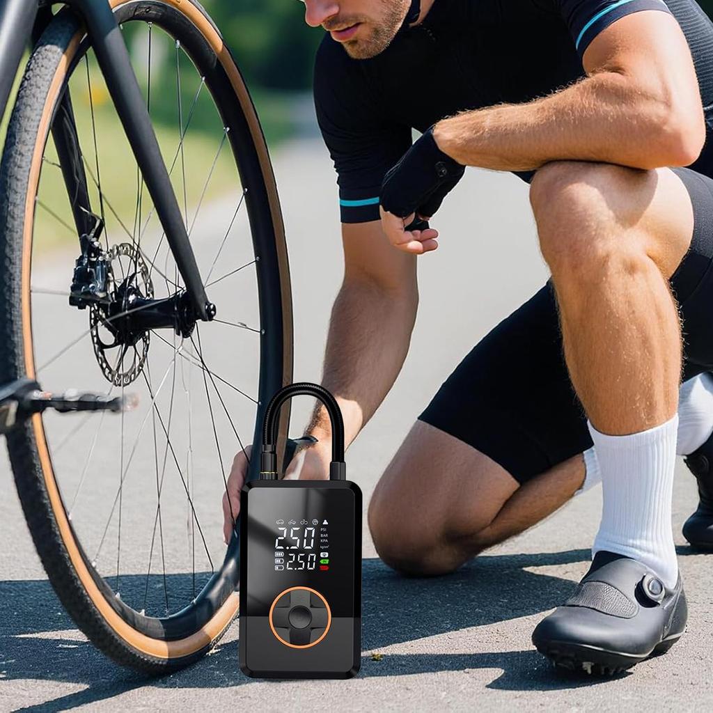 Накачка шин Портативный воздушный компрессор 130 PSI Портативный освещенный насос для накачки шин Мотоциклетный воздушный насос Для автомобиля Велосипеда Авто Грузовика Дорога