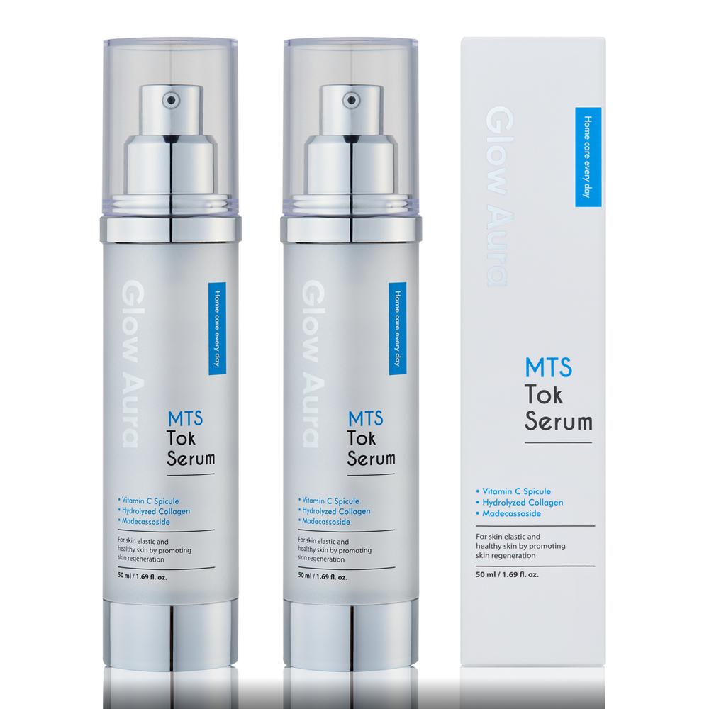 Glow Aura MTS Tok Serum Vitamin C Spicul Needle Shot Madecassoside Hydrolyzed Collagen, 1 шт., 50 мл