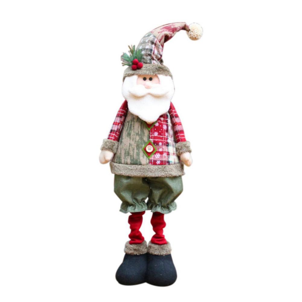 76cm Christmas Plush Doll Expandable Dwarf Ornament with Retractable Spring Legs
