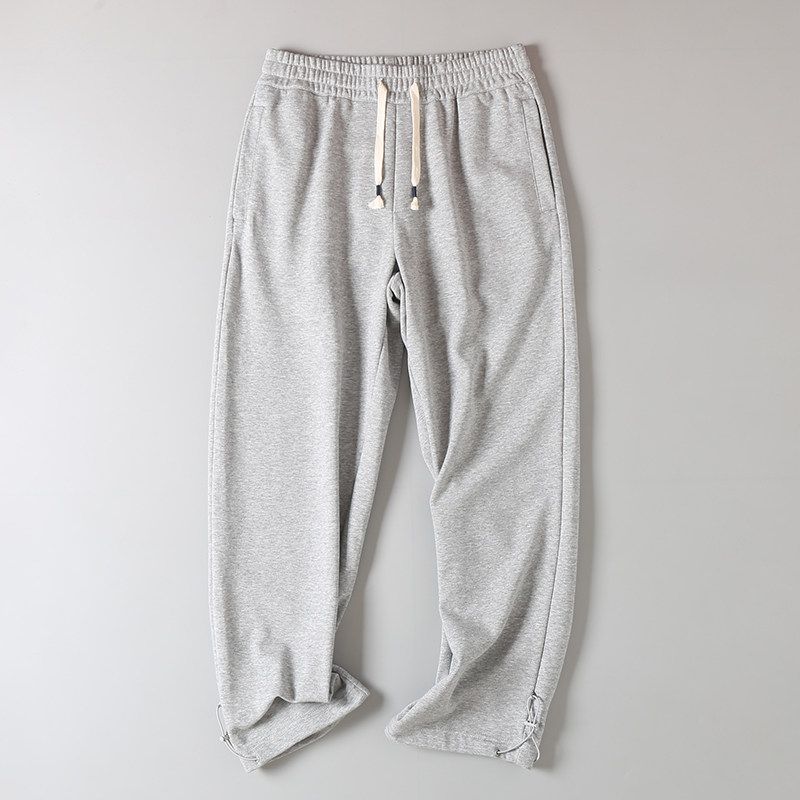 Export Surplus Japanese-Style Terry Cotton Sweatpants for Men and Women, Couple's Retro Solid Color Versatile Straight-Leg Casual Jogger Pants