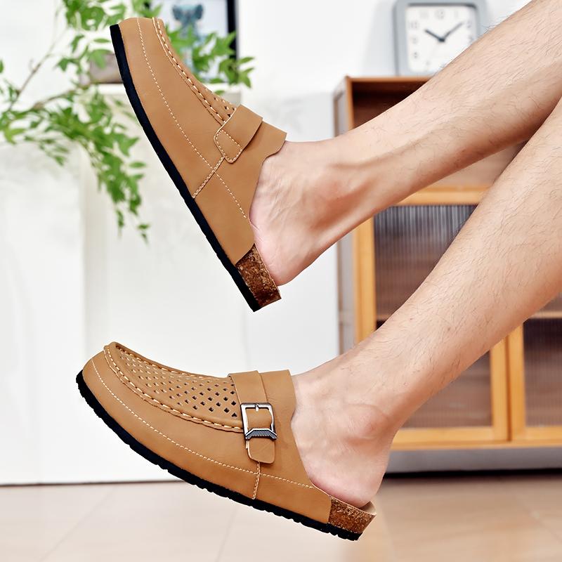 Летние мужские сандалии из натуральной кожи, мужская повседневная обувь, уличные мужские кожаные сандалии для мужчин, пляжная обувь, римская мужская обувь