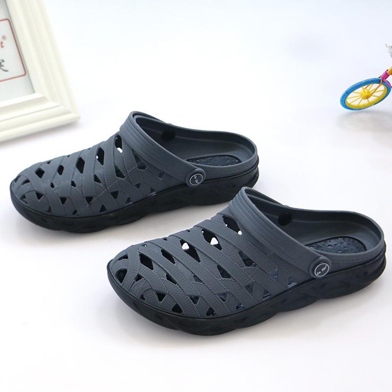 Новые мужские тапочки сандалии летняя мода для отдыха на открытом воздухе повседневная обувь двойного назначения противоскользящая дышащая силиконовая гелевая полая обувь