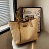 Students Carry Large-capacity Bags In Class Women's Simple Leisure Commuter Tote Bag Summer Woven Shoulder Bag