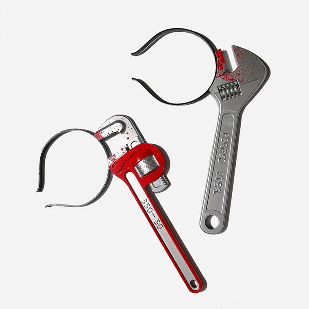 Halloween Head Props, Ghost Festival Horror Spoof Trick, Head Axe Wrench Needle Head Buckle Headdress