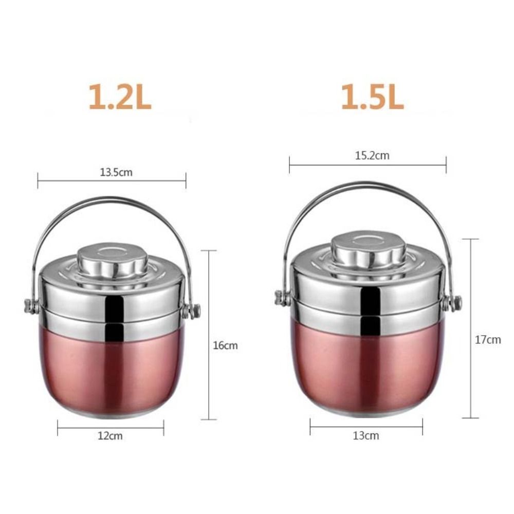 Stainless Steel Insulated Lunch Box 1200/1500ML Thermos Soup Jar Thermal Food Container School