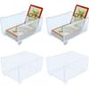Clear Mini Card Game Holders [4-Pack] | Connectable Trading Card Organization Trays | Made of Durable Plastic | Board Game Organizer & Accessories for