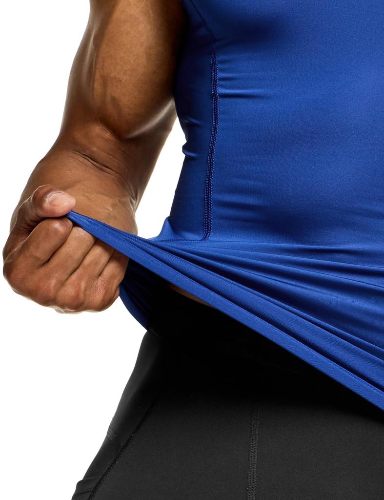 Майка без рукавов компрессионная Tesla с защитой от УФ-лучей, идеальна для базового слоя и как самостоятельное изделие, мужская, быстросохнущая, влагоотводящая, для бега, тренировок, фитнеса,