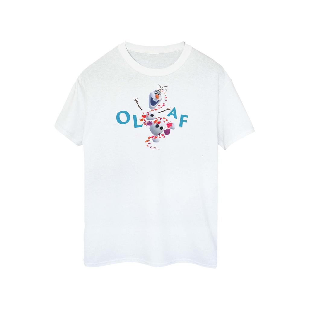 Disney Womens/Ladies Frozen 2 Olaf Leaf Jump Cotton Boyfriend T-Shirt