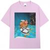 Summer 2026 New Fun Dripping Chicken Emoji Tshirt High Quality Fashion Casual Breathable Mens Creel Print Tshirt