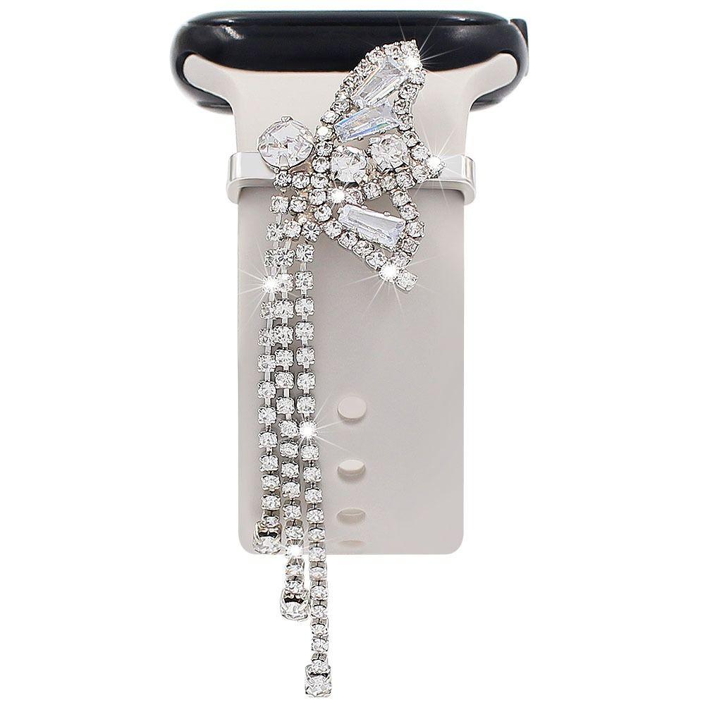 Бабочка Стразы Ремешок для часов Орнамент Металлический ремешок Аксессуары Алмазное декоративное кольцо для женщин