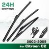 For Citroen C2 2003-2009 2004 2005 2006 2007 2008 Wiper Front&Rear Wiper Blades Windshield Windscreen Window Brushes 24"+18"+12