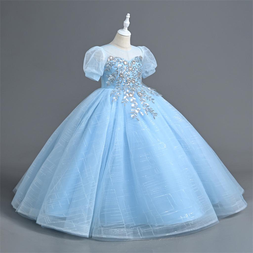 Children's Dresses, Stylish Princess Dresses, Sequined Skirts, Performance Costumes For Middle And Older Childrengirls Skirts