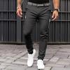 Men Pants Zipper Decor Solid Color Mid Waist Soft Breathable Zip Up Button Closure Pockets Slim Fit Casual Four Seasons Streetwear Jogger Pencil Pants