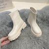 Fashion Autumn Chunky Women Chelsea Boots Fashion Back Zippers Thick Heel Short Booties Retro Style Street Style Female Shoes
