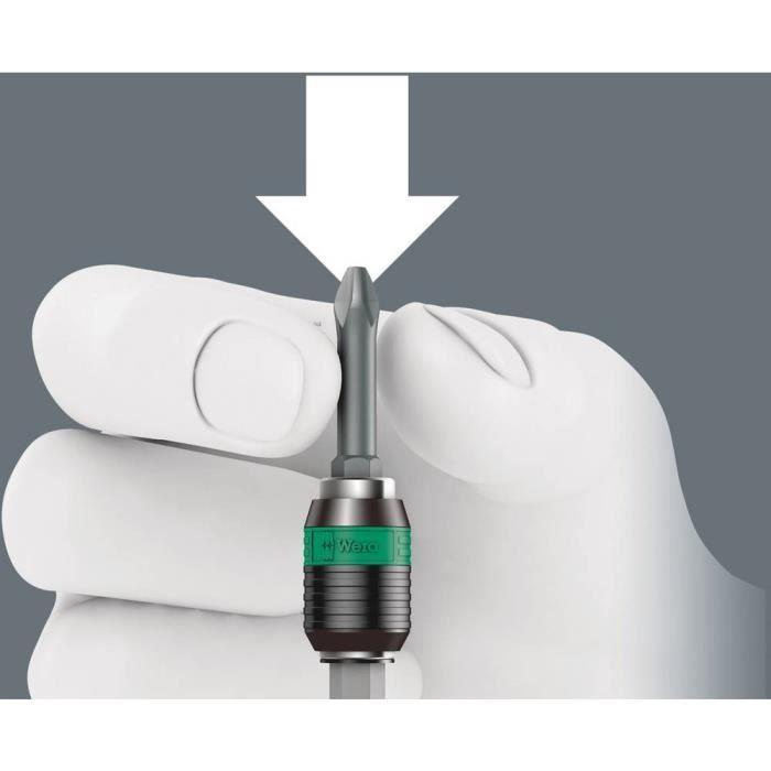 Jeu dembouts Wera Kompakt Turbo 1 05057482001 18 pièces avec tournevis porte-embout, avec adaptateur couple, mandrin à s