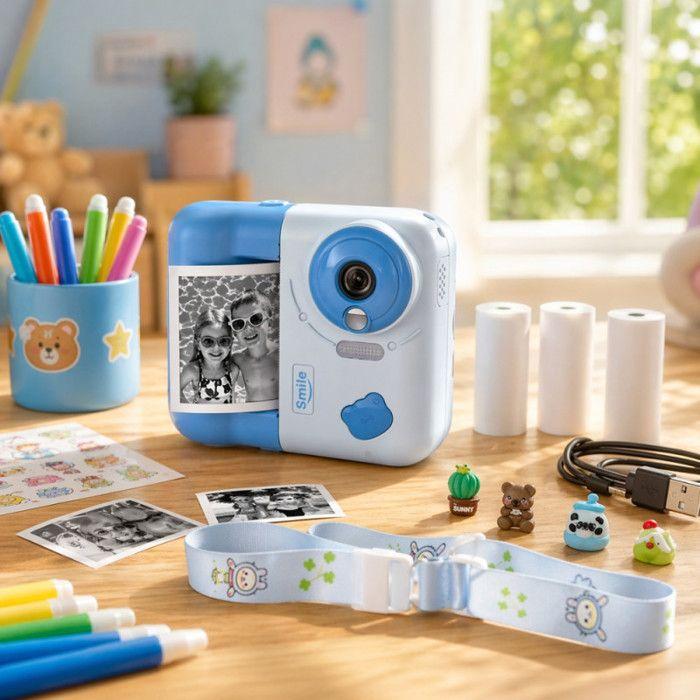 Appareil photo instantané pour enfant - SHOP-STORY - INSTAKID_BU - Impression thermique sans encre - 48MP - Vidéo 1080p