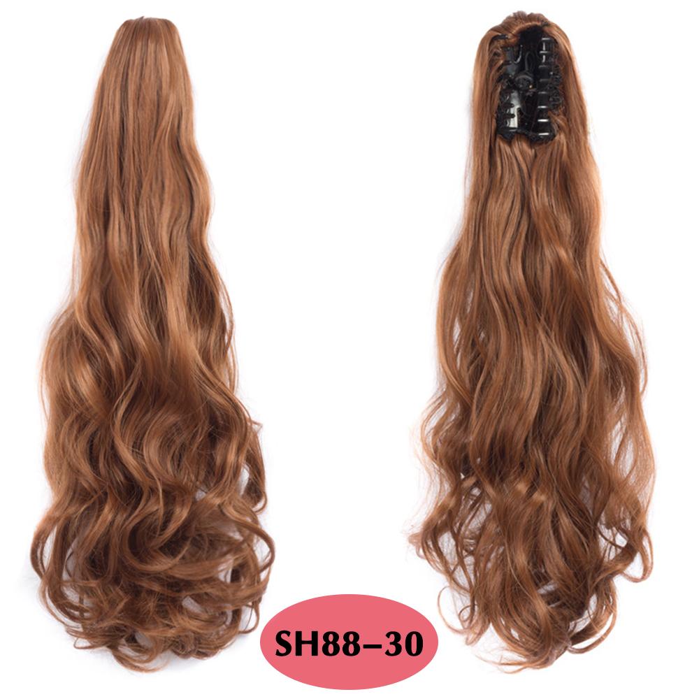 MISSQUEEN Синтетические длинные волнистые коготь клип в конский хвост накладные волосы естественного вида для женщин повседневная одежда