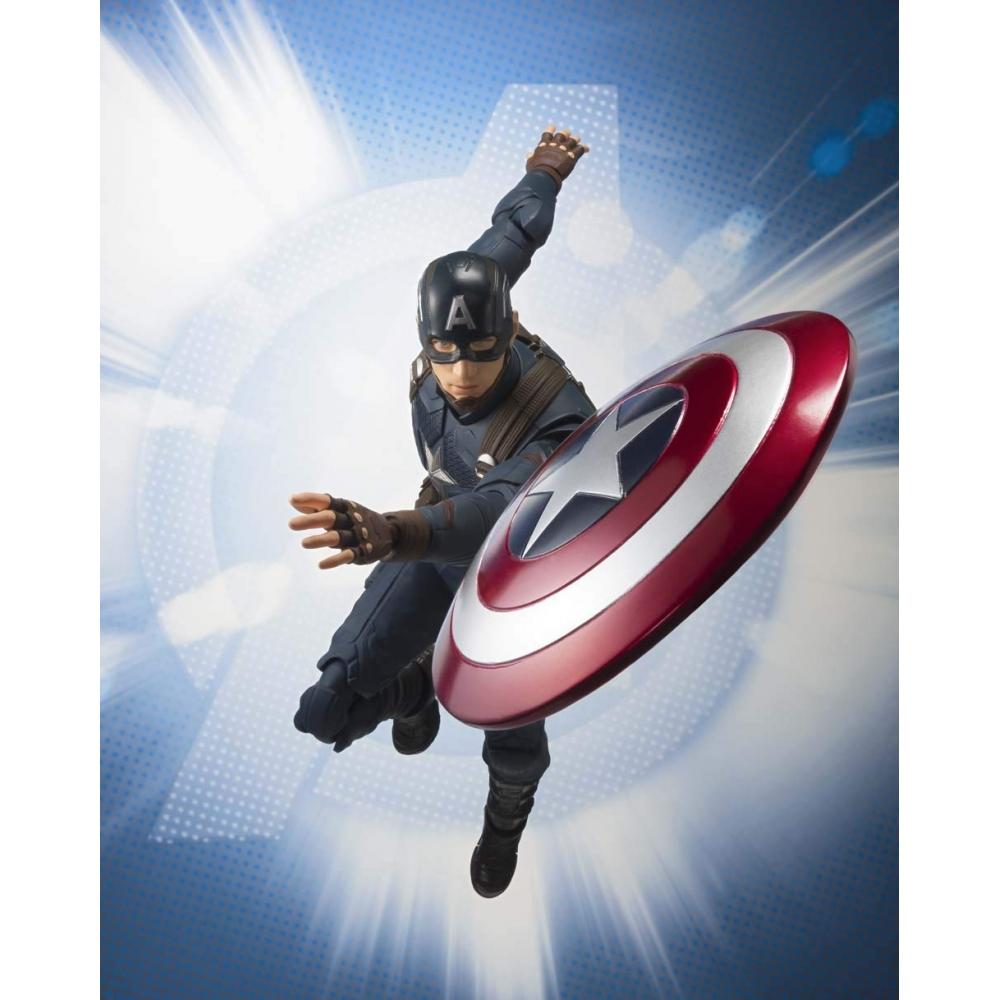 SHFiguarts Мстители Капитан Америка (МстителиФинал) приблизительно. Подвижная фигурка из окрашенного ПВХ и АБС пластика высотой 150 мм