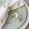 12/20Pcs Faux Pearl Napkin Ring Set Napkin Ring Buckles Metal Spring Napkin Holder Wedding Birthday Table Decoration