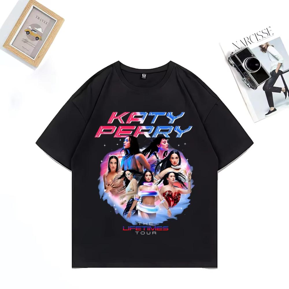 Katy Perry The Lifetimes Tuor Print T Shirts Men's Women Short Sleeve Cotton Tees Katy Perry T-shirts Unisex Y2k Tops Streetw...
