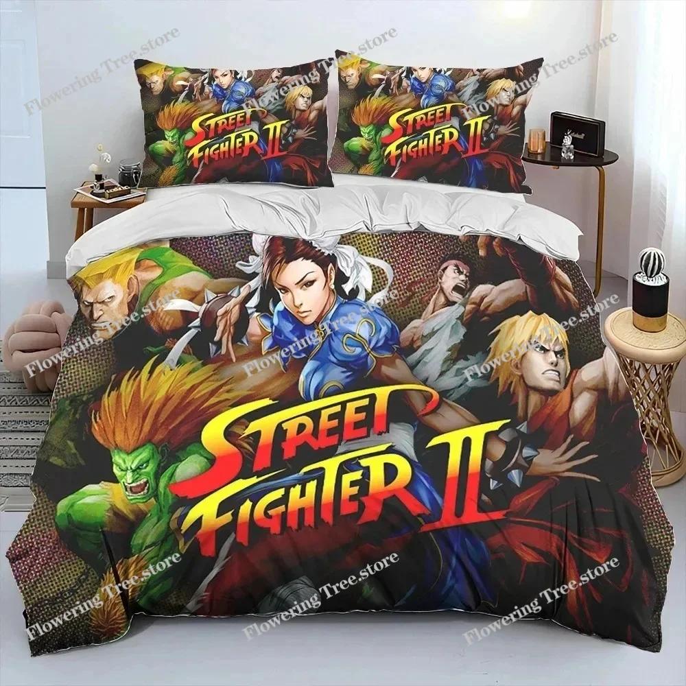Постельный комплект Street Fighter Retro Game Gamer, пододеяльник, постельный комплект, покрывало, наволочка