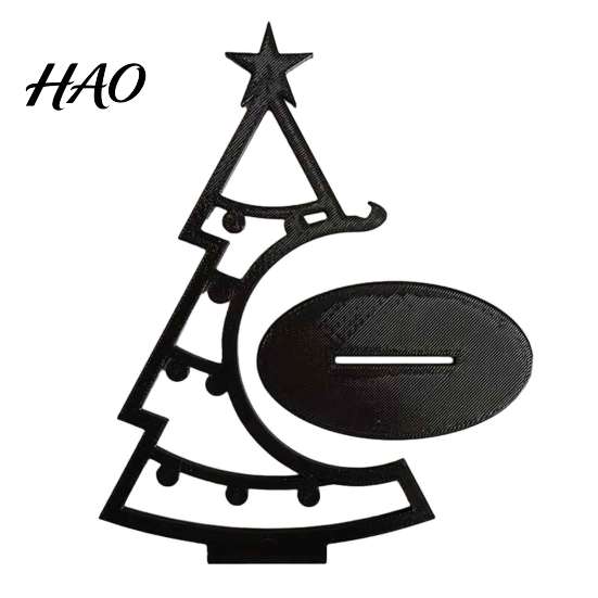 Christmas Tree Ornaments 3D Printed Desktop Ornament, Decorative Hollow Figurine with Modern Home Holiday Accents Stable Base for Office Party Festive