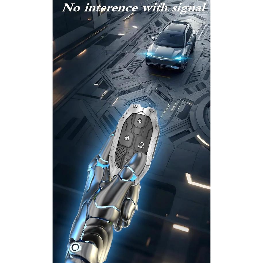 Прочный Чехол для Брелка Hyundai, Защитный Чехол для Брелка, Аксессуары Подходят для Hyundai Sonata Santa Fe Tucson KONA Grandeur Ioniq 6 (7 Кнопок-Серебристый)