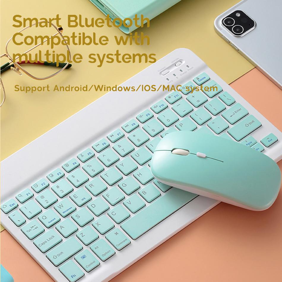 Беспроводная Bluetooth-клавиатура и мышь, русский, французский, португальский, испанский, корейский язык для Android iOS, Windows Phone, планшета, iPad