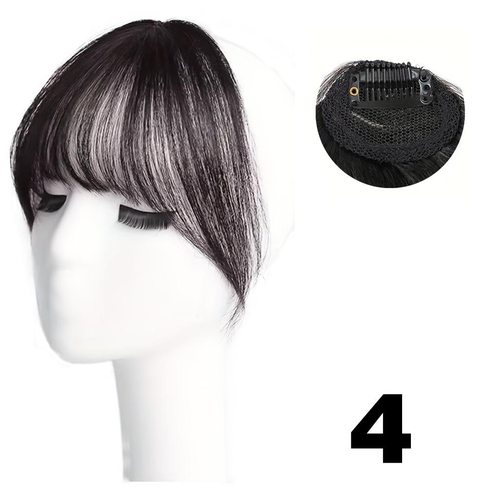 MERISIHAIR Синтетические волосы, цельный прямой зажим для наращивания волос, плоская челка с воздушной челкой спереди и париком для женщин, повседневное использование