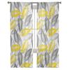 Yellow-Gray Leaves Texture Sheer Curtains For Living Room Bedroom Tulle Curtain For Kitchen Voile Curtain Blind Panels