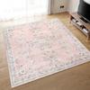 HAOCOO 2 Tatami 185 X 185 Square Suitable for All Persian Style Memory Living Room Odor Abrasion Floral Coral Pink Carpet, Mats, Cm, Rug, Washable,