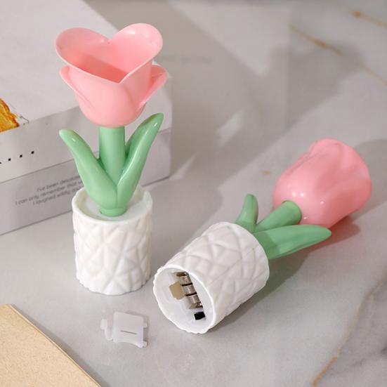 Мини светодиодный Цветочный с мягким свечением Ночник Настольная лампа Креативный Питание от батареек Прикроватный Настольный