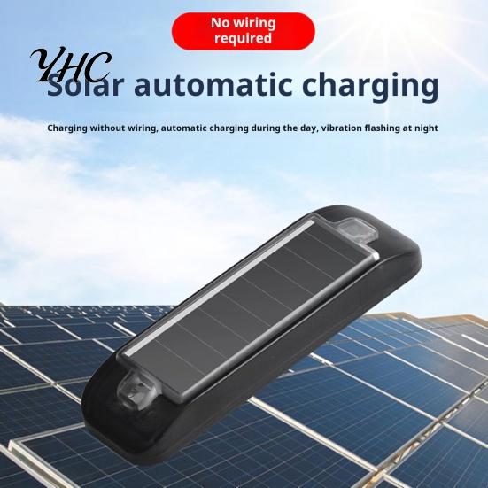 Mini Solar Lamp Warning Light High Lumens Super Bright Waterproof Compact Size Portable Rechargeable Motorcycle Bike Tail LED Flashing