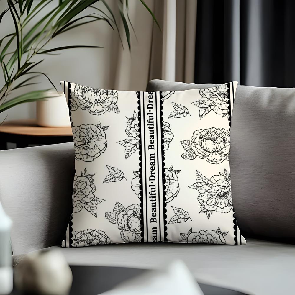 Trending RRetro Flowersed Cushion Cover Antidustmite Pillowcase Invisible Zipper Silky Short Plush Sofa Cushion Cover