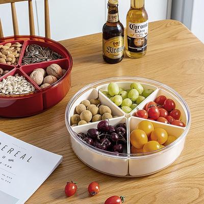 Роскошная тарелка для хранения фруктов и закусок с крышкой – Разделенные секции для фруктов и сушеных закусок